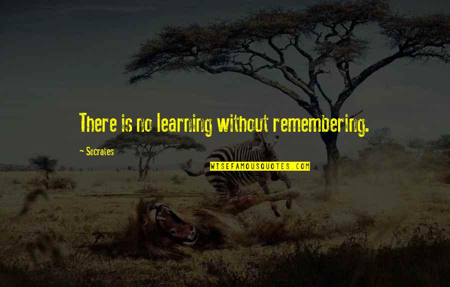 Socrates Best Quotes By Socrates: There is no learning without remembering. Socrates Best Quotes By Socrates: There is no learning without remembering.