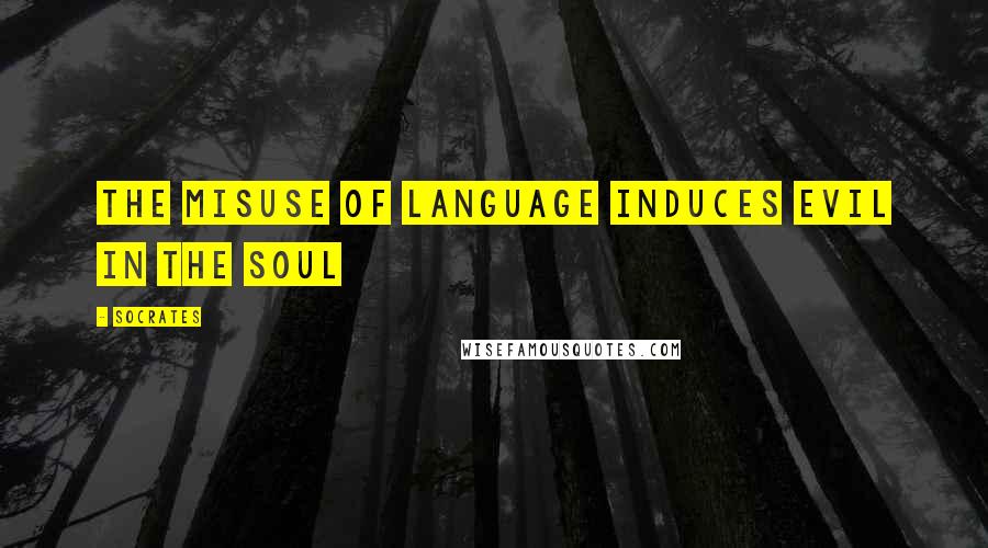 Socrates quotes: The misuse of language induces evil in the soul