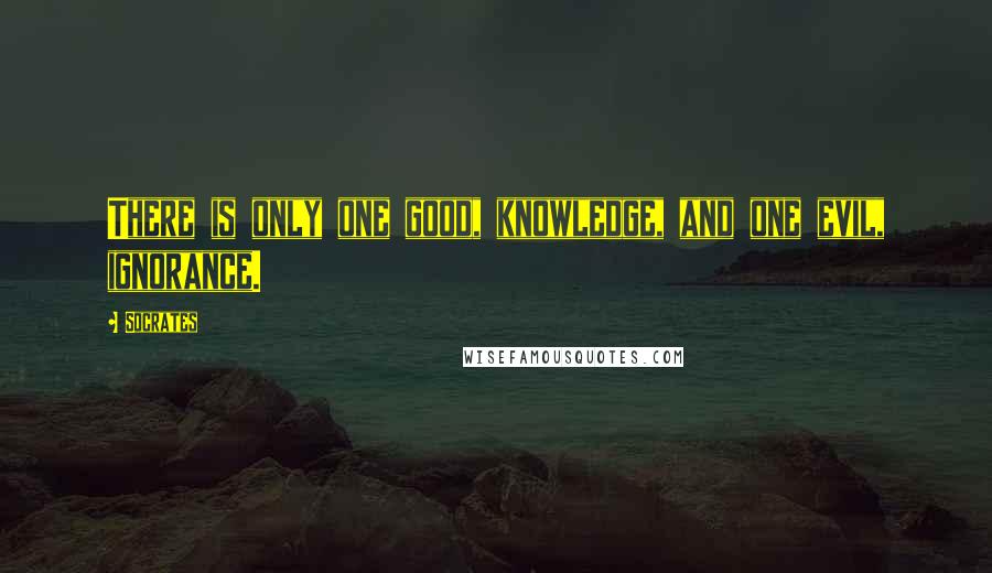 Socrates quotes: There is only one good, knowledge, and one evil, ignorance.