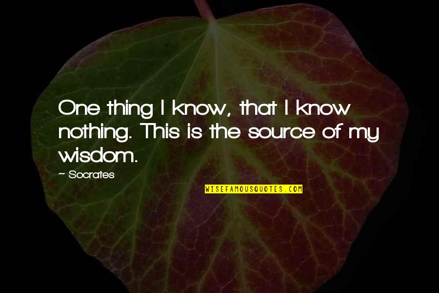 Socrates Wisdom Quotes By Socrates: One thing I know, that I know nothing.