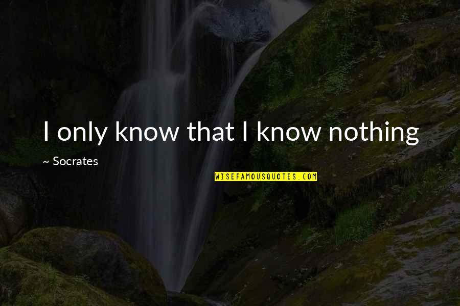 Socrates Wisdom Quotes By Socrates: I only know that I know nothing