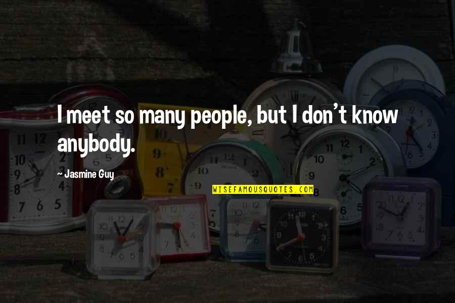 Sodden Crew Quotes By Jasmine Guy: I meet so many people, but I don't