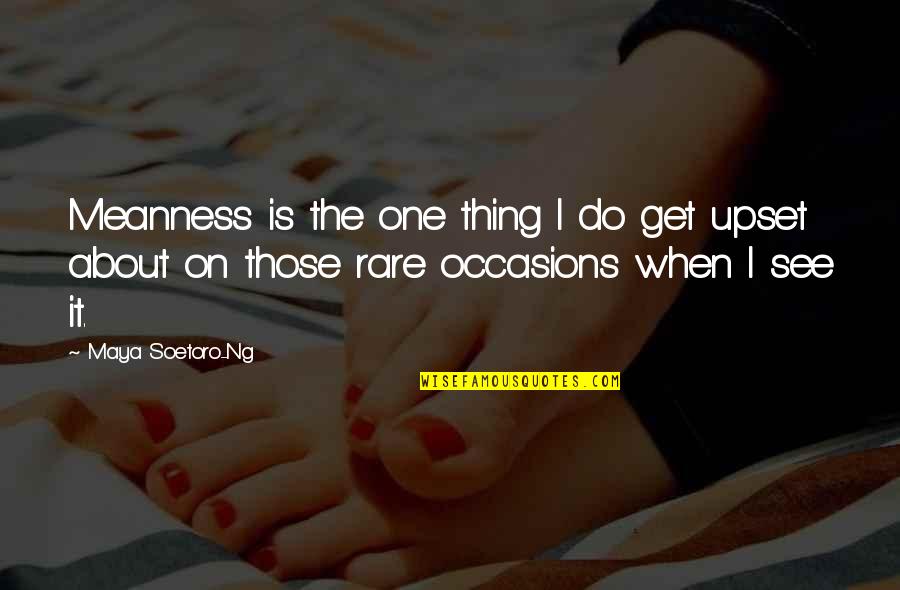 Soetoro Ng Quotes By Maya Soetoro-Ng: Meanness is the one thing I do get Soetoro Ng Quotes By Maya Soetoro-Ng: Meanness is the one thing I do get