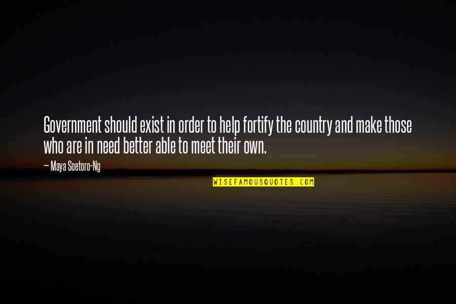 Soetoro Quotes By Maya Soetoro-Ng: Government should exist in order to help fortify Soetoro Quotes By Maya Soetoro-Ng: Government should exist in order to help fortify