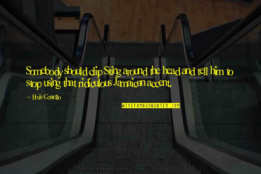 Soffit Vents Quotes By Elvis Costello: Somebody should clip Sting around the head and