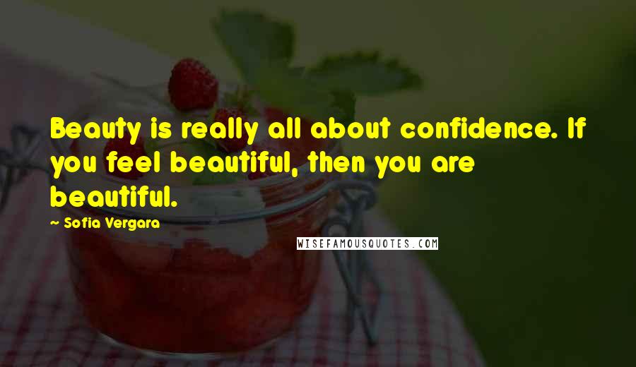 Sofia Vergara quotes: Beauty is really all about confidence. If you feel beautiful, then you are beautiful.