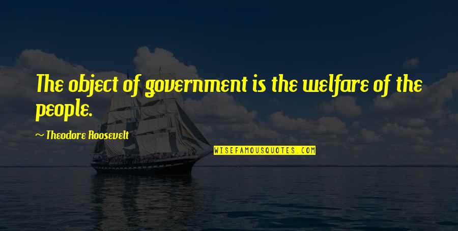 Sofranul Quotes By Theodore Roosevelt: The object of government is the welfare of