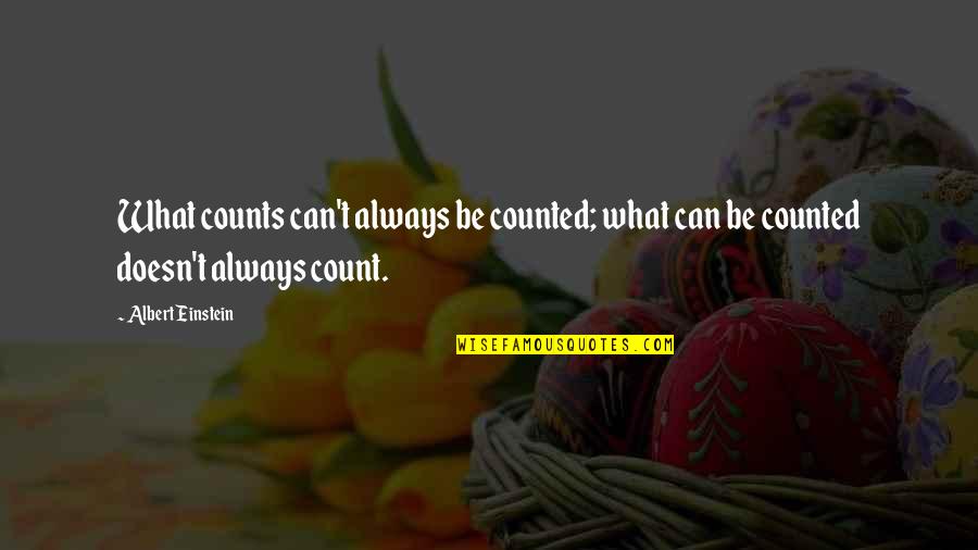 Soft Drink Quotes By Albert Einstein: What counts can't always be counted; what can