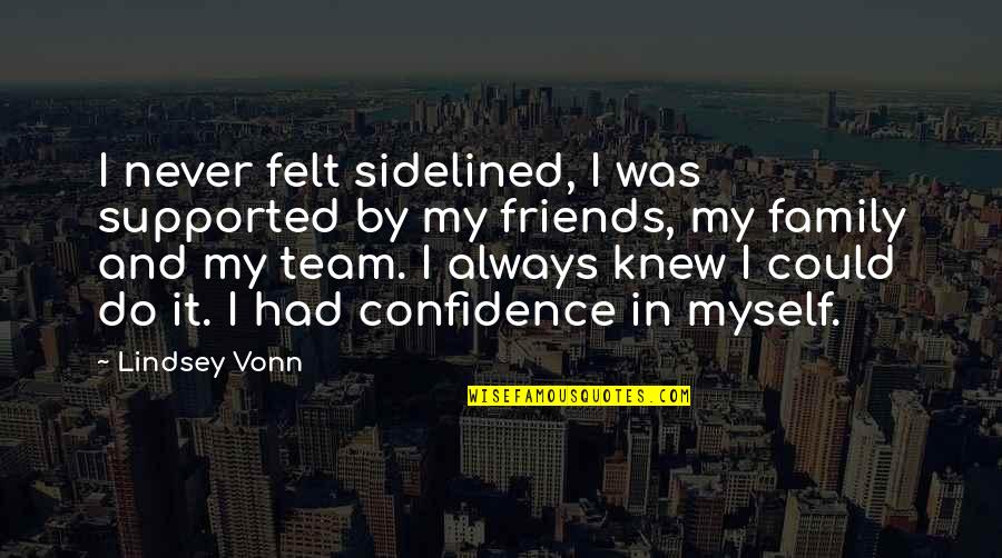 Soft Kisses Quotes By Lindsey Vonn: I never felt sidelined, I was supported by