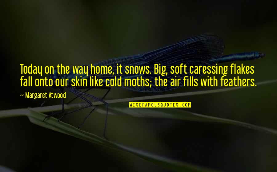 Soft Skin Quotes By Margaret Atwood: Today on the way home, it snows. Big,