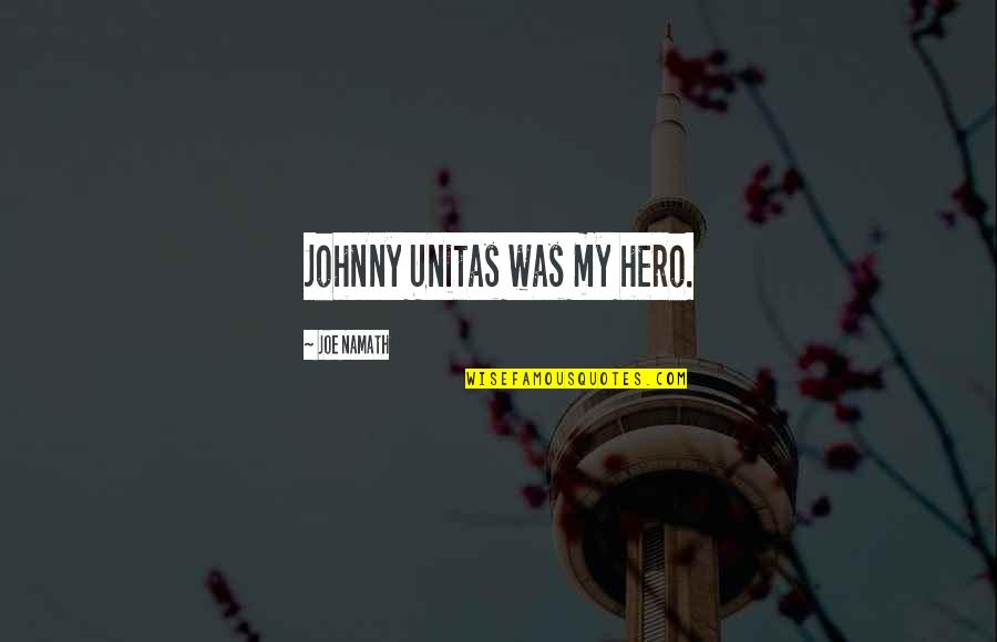 Softball Cleat Quotes By Joe Namath: Johnny Unitas was my hero.