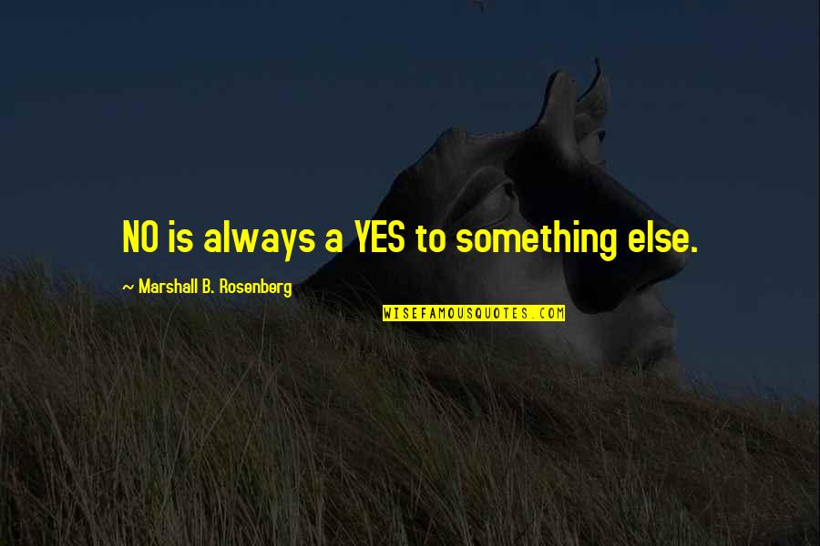 Softball Family Quotes By Marshall B. Rosenberg: NO is always a YES to something else.
