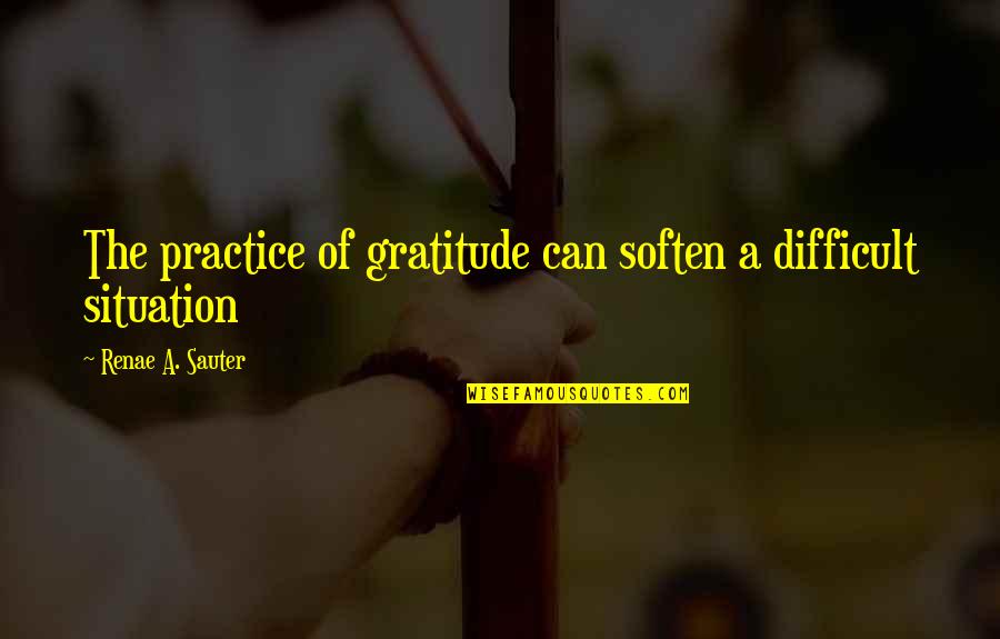 Soften'd Quotes By Renae A. Sauter: The practice of gratitude can soften a difficult