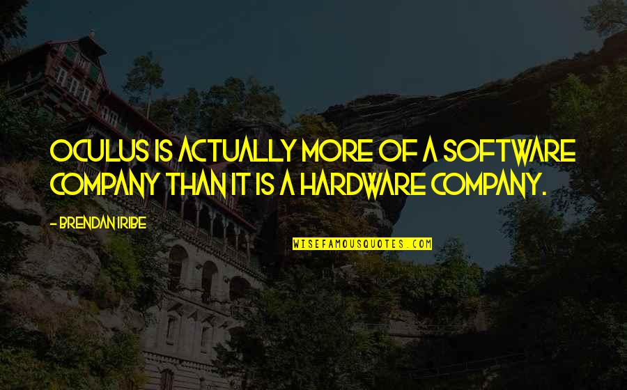 Software Company Quotes By Brendan Iribe: Oculus is actually more of a software company