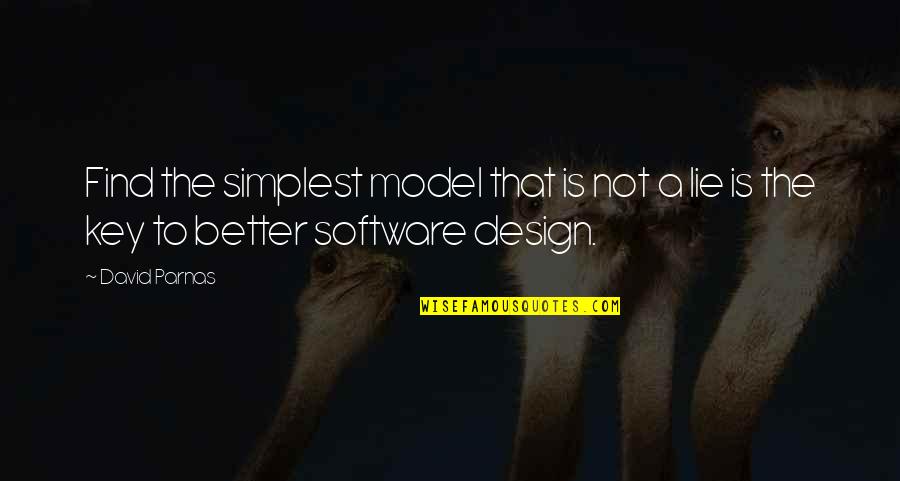 Software Design Quotes By David Parnas: Find the simplest model that is not a