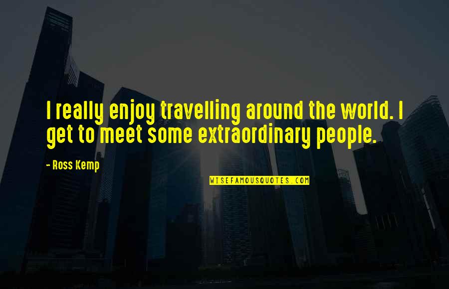 Software Professional Funny Quotes By Ross Kemp: I really enjoy travelling around the world. I