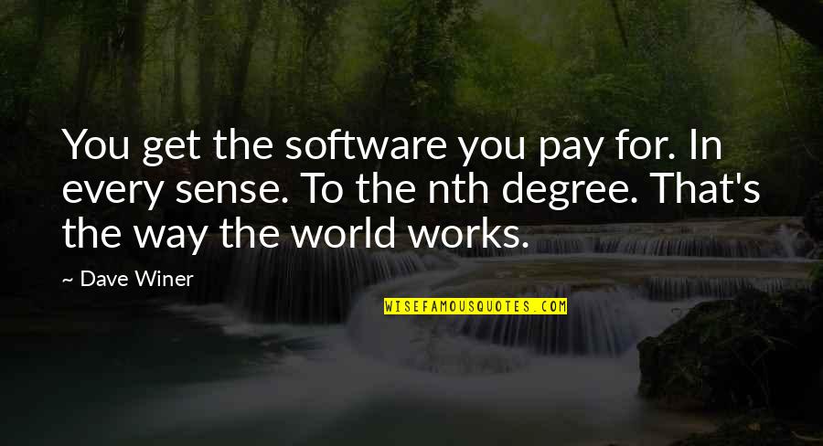 Software's Quotes By Dave Winer: You get the software you pay for. In