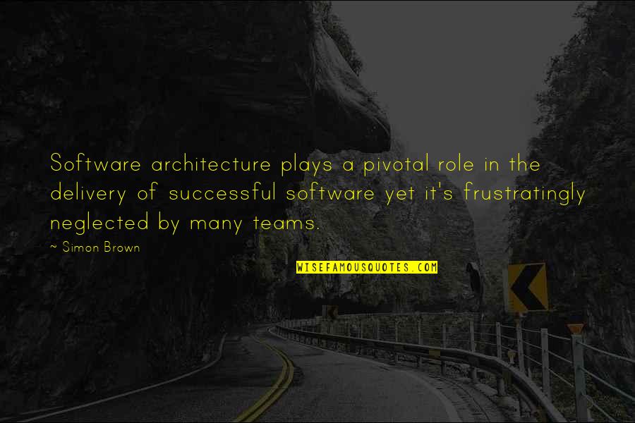 Software's Quotes By Simon Brown: Software architecture plays a pivotal role in the
