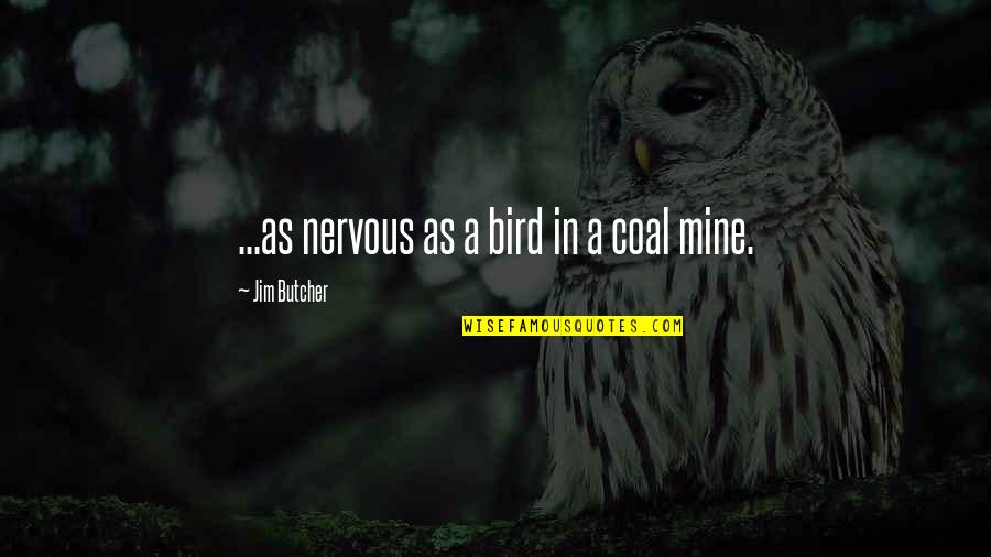 Soggily Quotes By Jim Butcher: ...as nervous as a bird in a coal