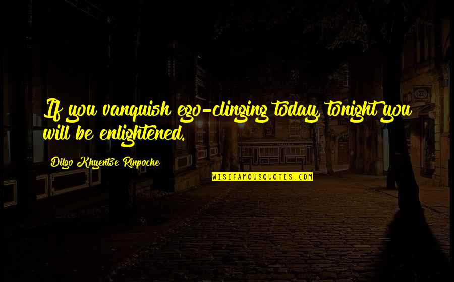 Sogos Restaurant Quotes By Dilgo Khyentse Rinpoche: If you vanquish ego-clinging today, tonight you will