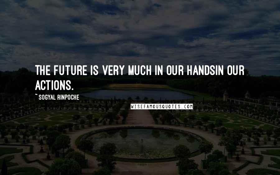 Sogyal Rinpoche quotes: The future is very much in our handsin our actions.