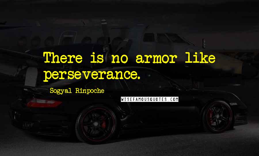 Sogyal Rinpoche quotes: There is no armor like perseverance.