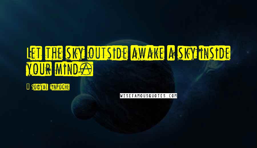 Sogyal Rinpoche quotes: Let the sky outside awake a sky inside your mind.