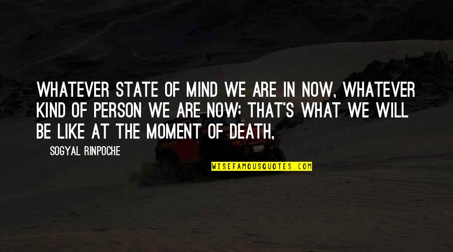 Sogyal Rinpoche Quotes By Sogyal Rinpoche: Whatever state of mind we are in now,