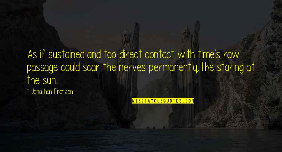 Sohbetnehri Quotes By Jonathan Franzen: As if sustained and too-direct contact with time's