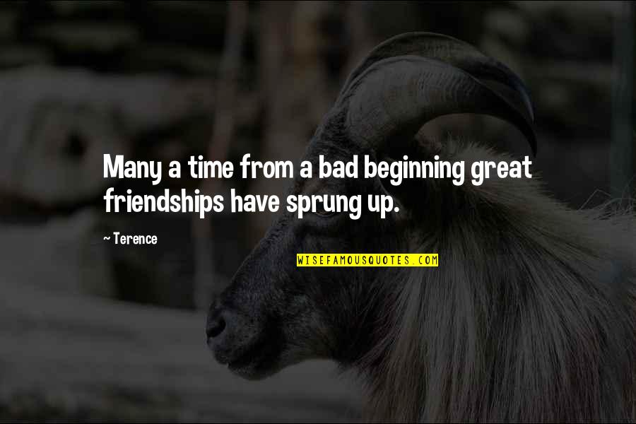 Sohini Guha Quotes By Terence: Many a time from a bad beginning great