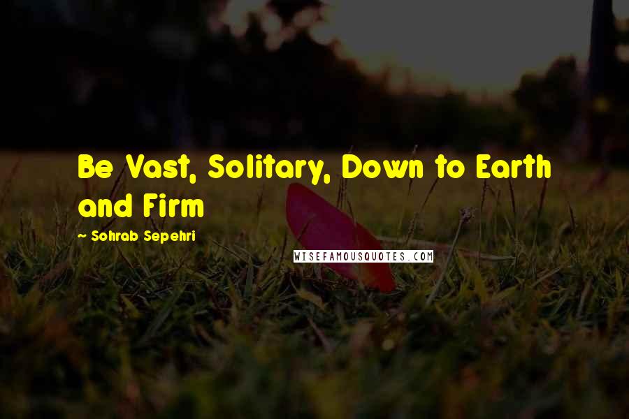 Sohrab Sepehri quotes: Be Vast, Solitary, Down to Earth and Firm