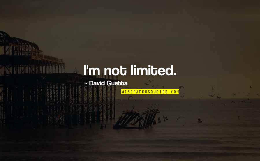 Sohrab Sepehri Quotes By David Guetta: I'm not limited.