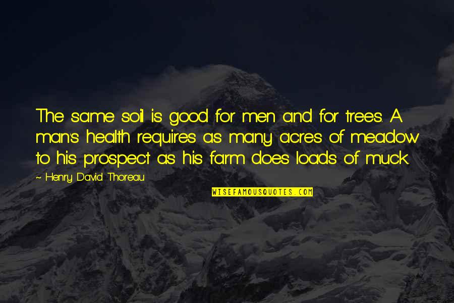 Soil Health Quotes By Henry David Thoreau: The same soil is good for men and