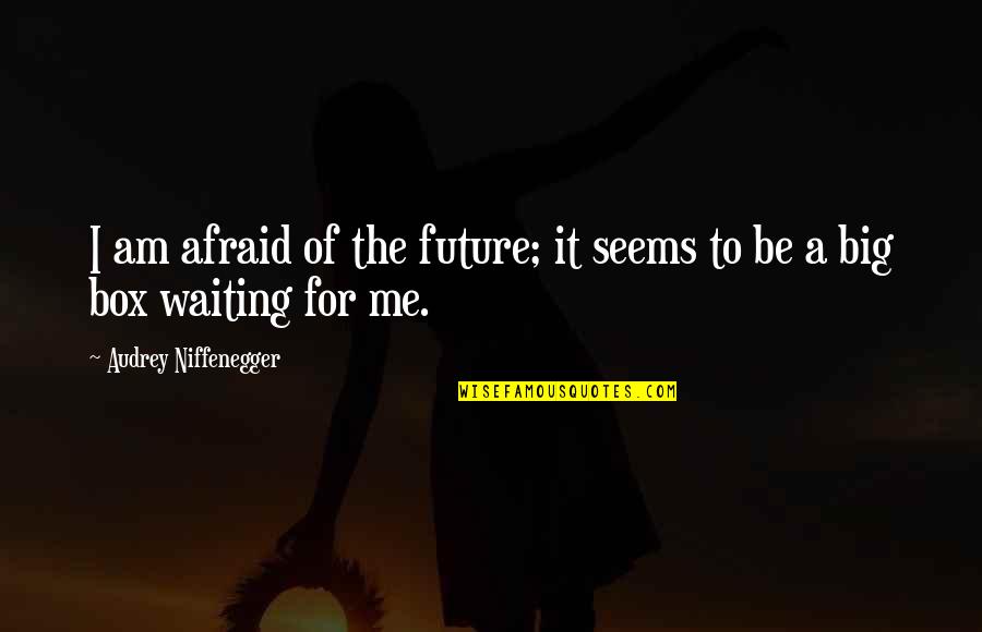 Sokacak Laflar Quotes By Audrey Niffenegger: I am afraid of the future; it seems Sokacak Laflar Quotes By Audrey Niffenegger: I am afraid of the future; it seems