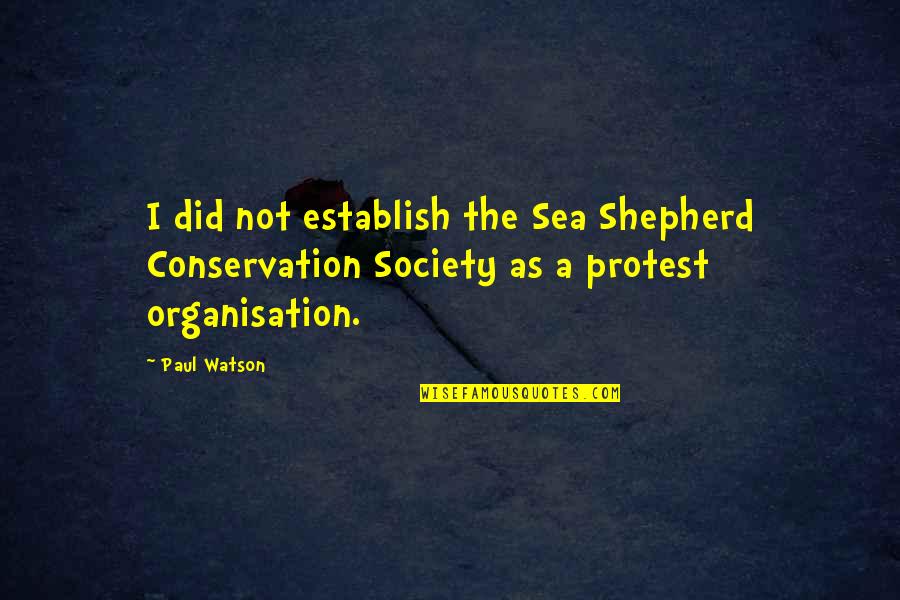 Sokko Quotes By Paul Watson: I did not establish the Sea Shepherd Conservation