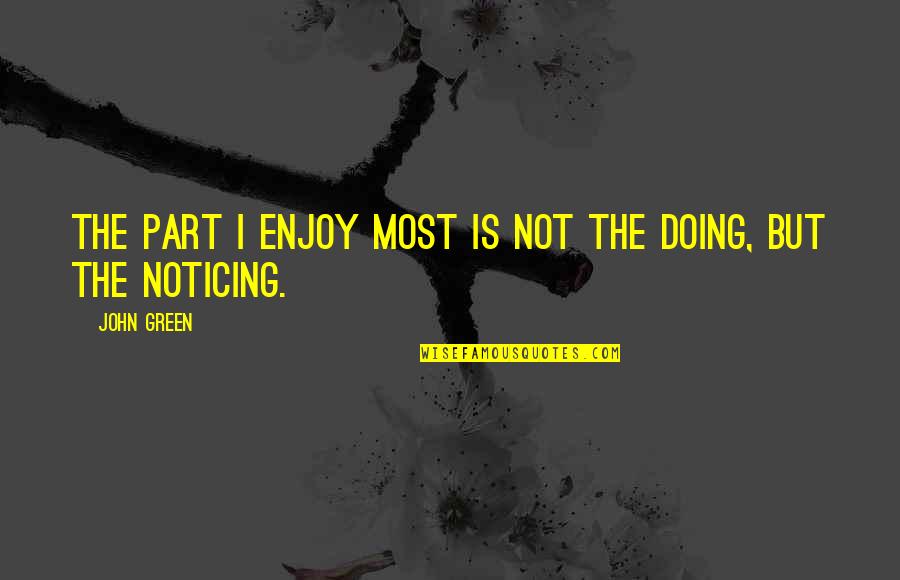 Sokolsky Chess Quotes By John Green: The part I enjoy most is not the