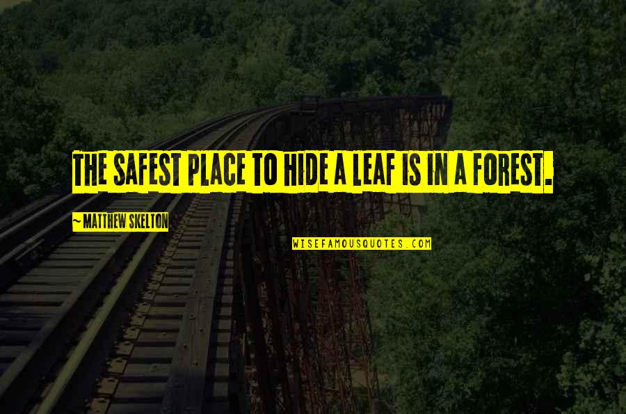 Sokratis Sinopoulos Quotes By Matthew Skelton: The safest place to hide a leaf is Sokratis Sinopoulos Quotes By Matthew Skelton: The safest place to hide a leaf is