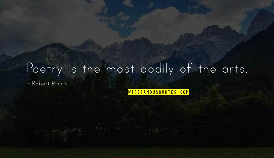 Soladey J3x Quotes By Robert Pinsky: Poetry is the most bodily of the arts.