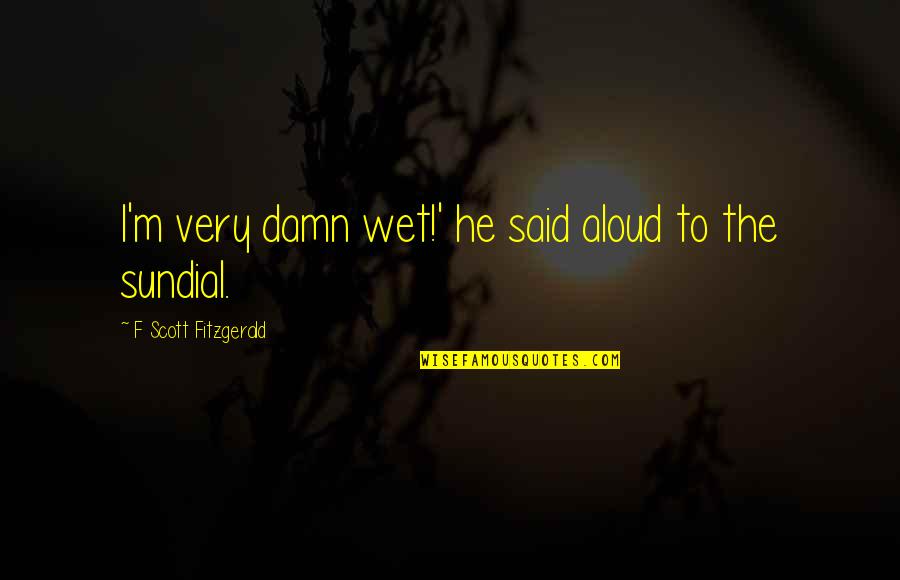 Solakia Quotes By F Scott Fitzgerald: I'm very damn wet!' he said aloud to