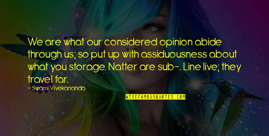 Solanas Crystal Beach Quotes By Swami Vivekananda: We are what our considered opinion abide through
