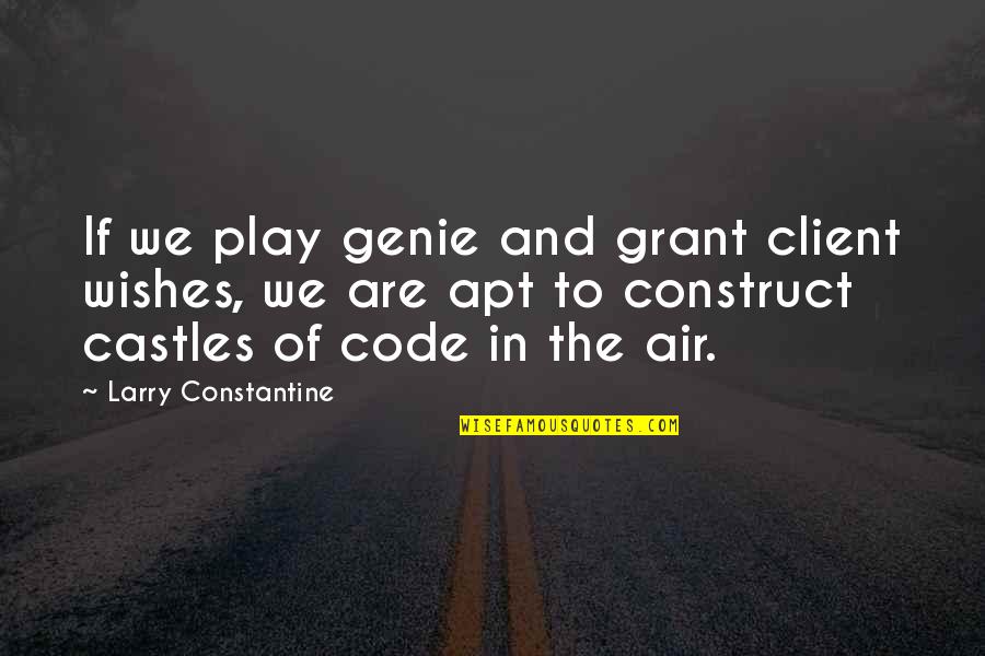 Solangelo Smutt Quotes By Larry Constantine: If we play genie and grant client wishes,