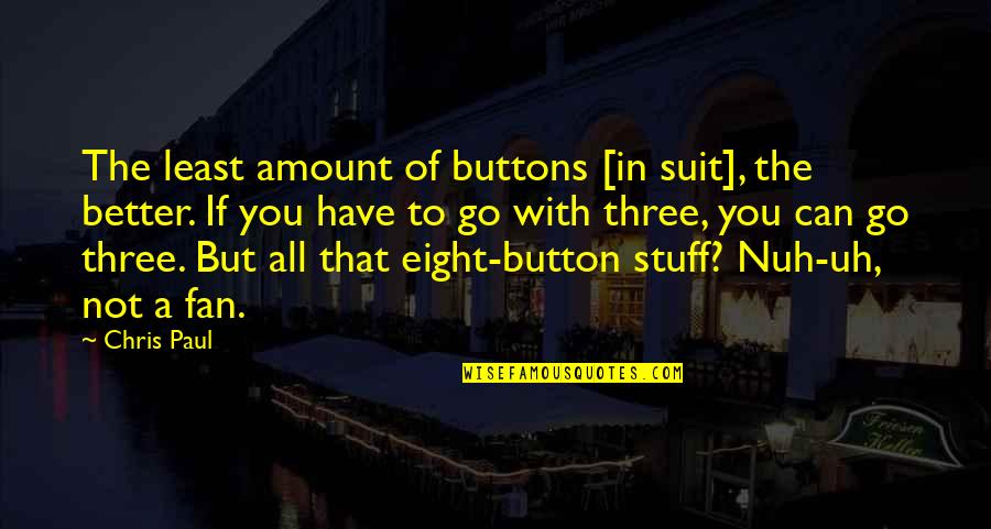 Solarian Quotes By Chris Paul: The least amount of buttons [in suit], the