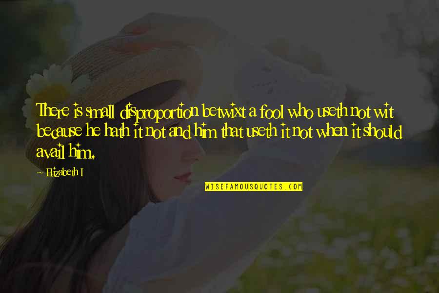 Solarist Quotes By Elizabeth I: There is small disproportion betwixt a fool who Solarist Quotes By Elizabeth I: There is small disproportion betwixt a fool who