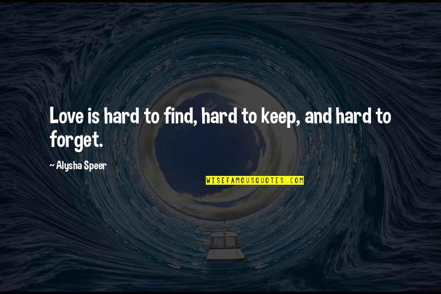 Solarium Fabric Quotes By Alysha Speer: Love is hard to find, hard to keep,