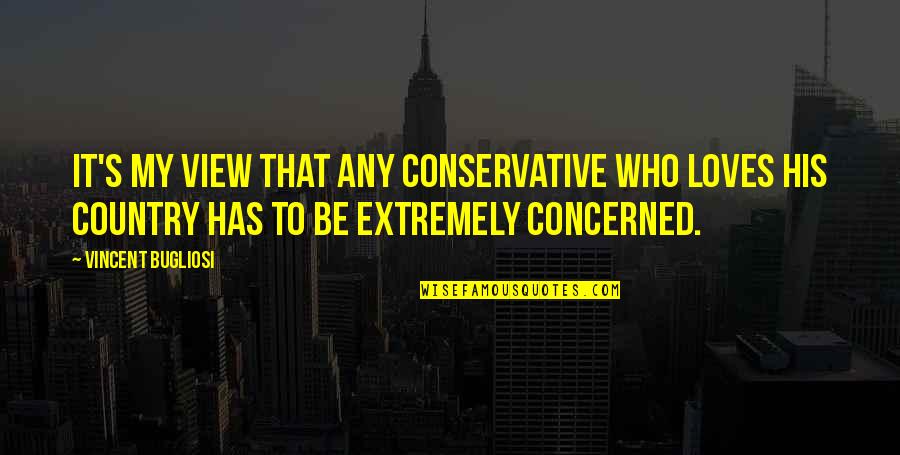 Solarzebo Quotes By Vincent Bugliosi: It's my view that any conservative who loves Solarzebo Quotes By Vincent Bugliosi: It's my view that any conservative who loves