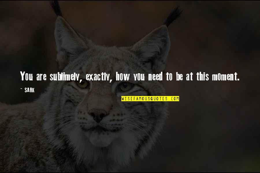 Solbright Quotes By SARK: You are sublimely, exactly, how you need to