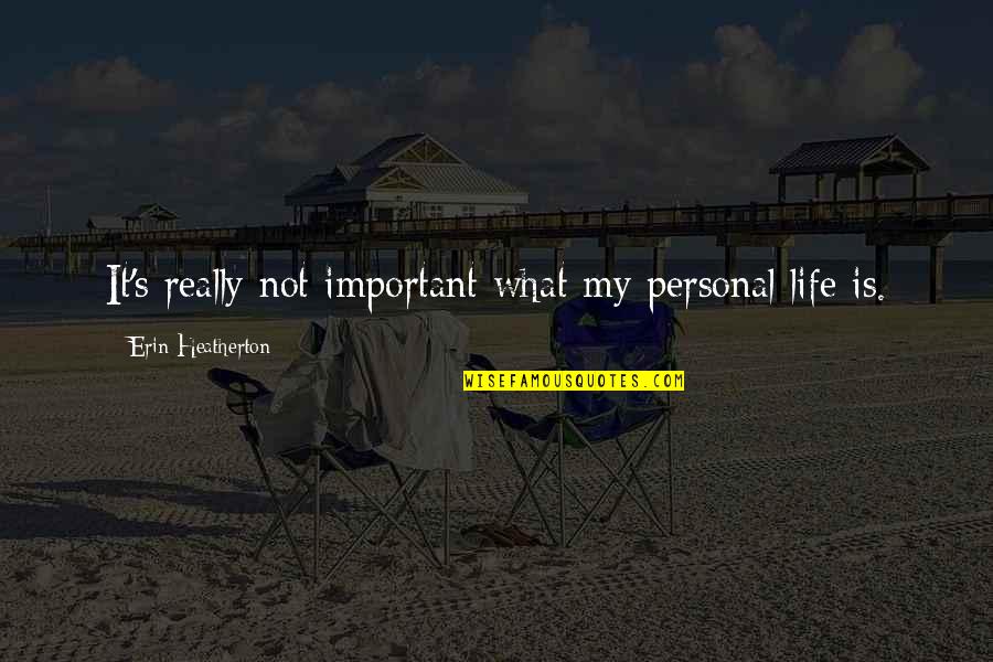 Sold Out For Jesus Quotes By Erin Heatherton: It's really not important what my personal life