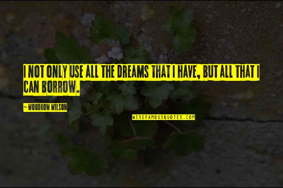 Solfrid Quiltestue Quotes By Woodrow Wilson: I not only use all the dreams that