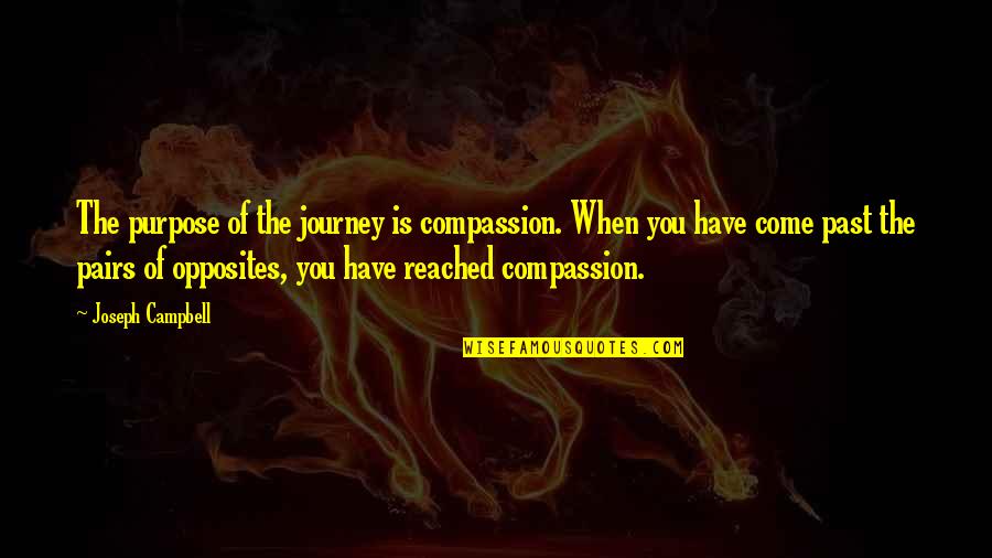 Solicited Quotes By Joseph Campbell: The purpose of the journey is compassion. When