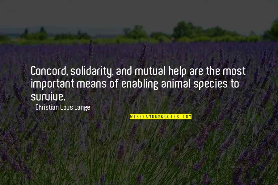 Solidarity Quotes By Christian Lous Lange: Concord, solidarity, and mutual help are the most Solidarity Quotes By Christian Lous Lange: Concord, solidarity, and mutual help are the most